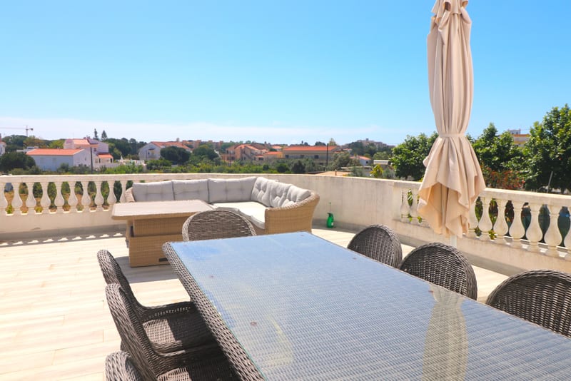 Terrace dining table with a view